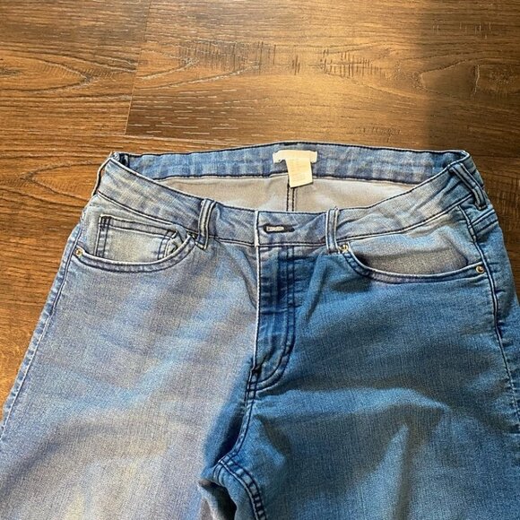 SKINNY Leg Jeans Whiskering Distressed Light Blue Size 10 - Picture 7 of 8